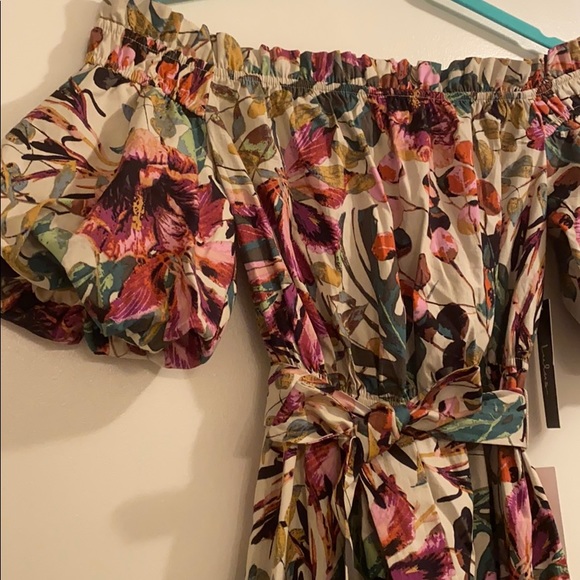 NWT | LULU’S Floral Off Shoulder Midi Dress | XS - Picture 6 of 11